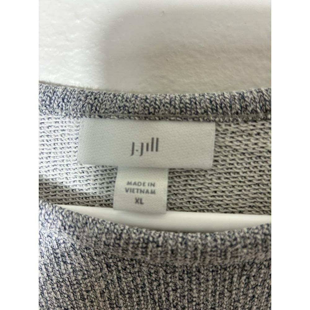J. Jill Fringe Edge Gray Sweater Pullover Cotton Blend Sz XL Closet, Staple - Picture 3 of 8